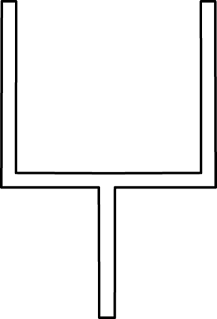 Goal Post Black And White Clipart - Football Goal Post Clipart (306x450)