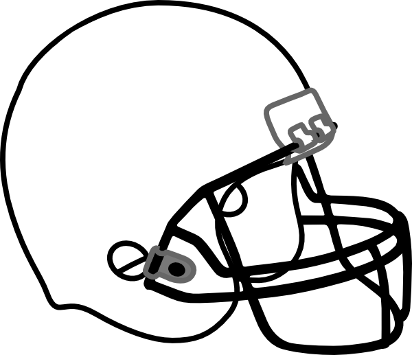 Football Helmet Clip Art Front - Helmet Black And White (600x517)