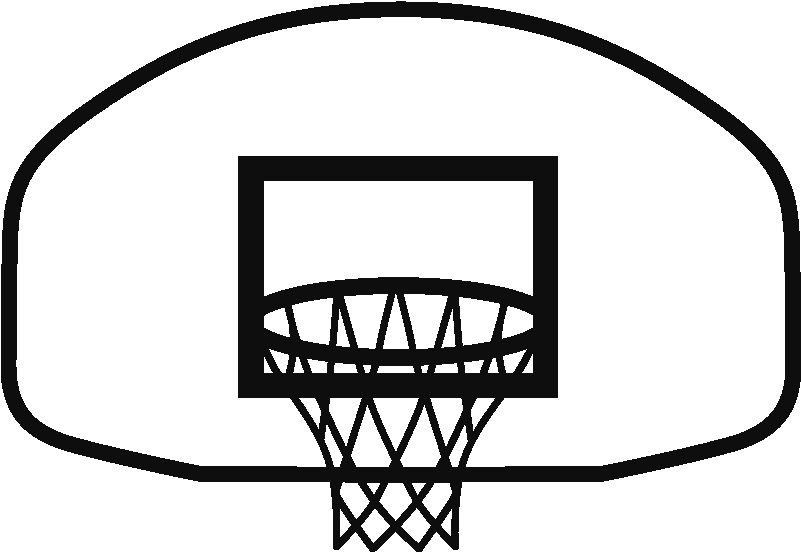 Basketball Goal Cliparts - Line Art (800x800)