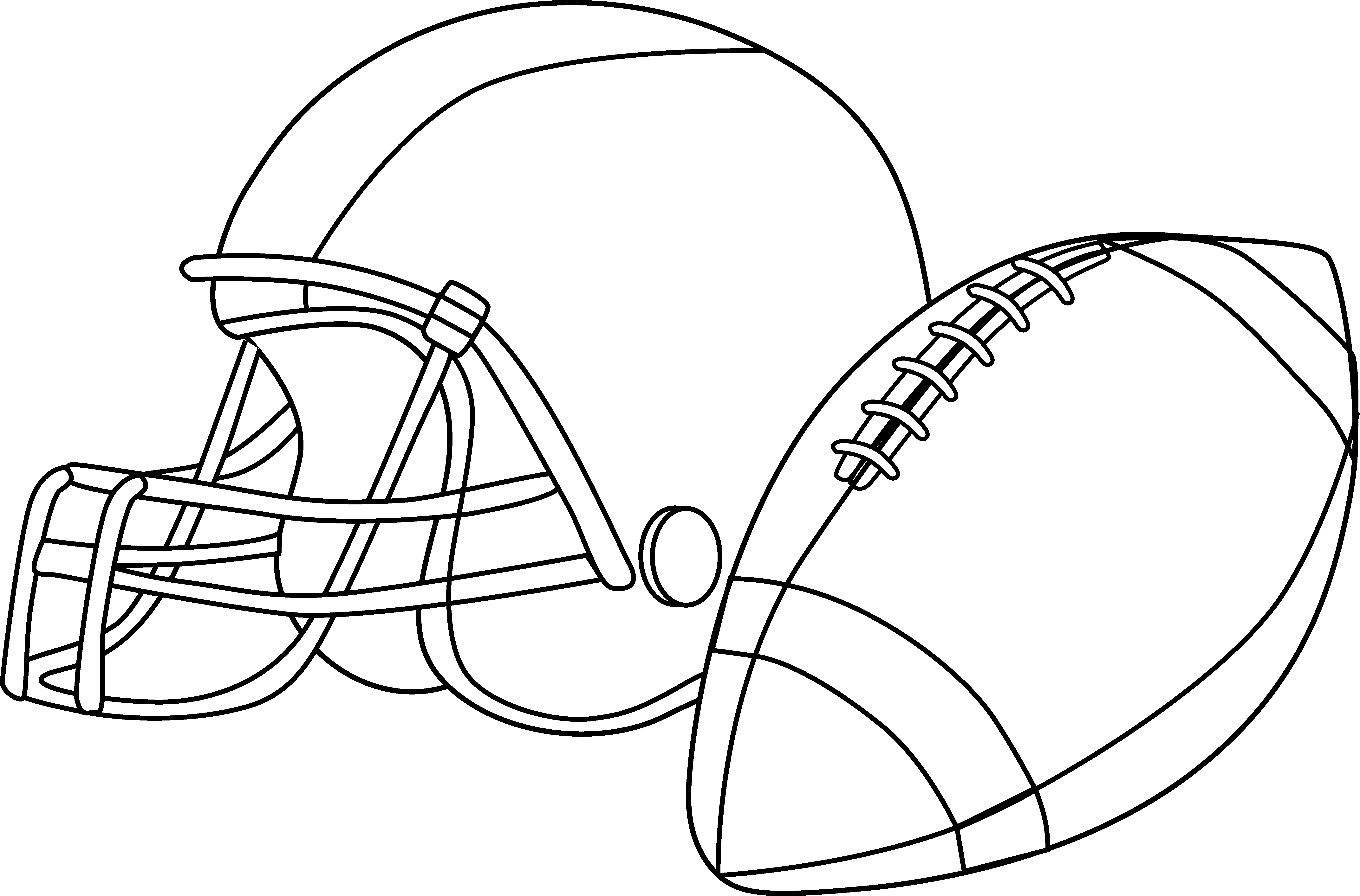 Football Clipart Line Drawing - Football And Helmet Clipart (7009x4620)