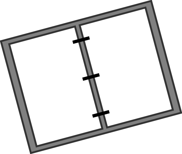 3 Ring Binder Bw Clipart - Ring Binder (887x750)