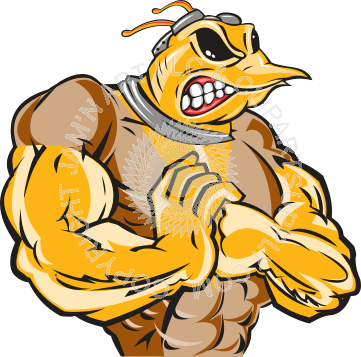 Tough Hornet With Fist In Hand - Strong Dog Transparent Cartoon (361x357)