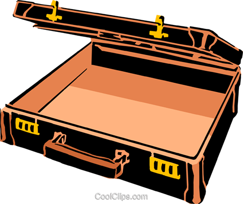 Open Briefcase Royalty Free Vector Clip Art Illustration - Briefcase Clip Art (480x402)