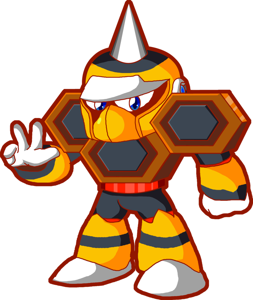 Hornet Man Powered Up By Galaxyman Da Awesome - Megaman Powered Up Hornetman (820x975)