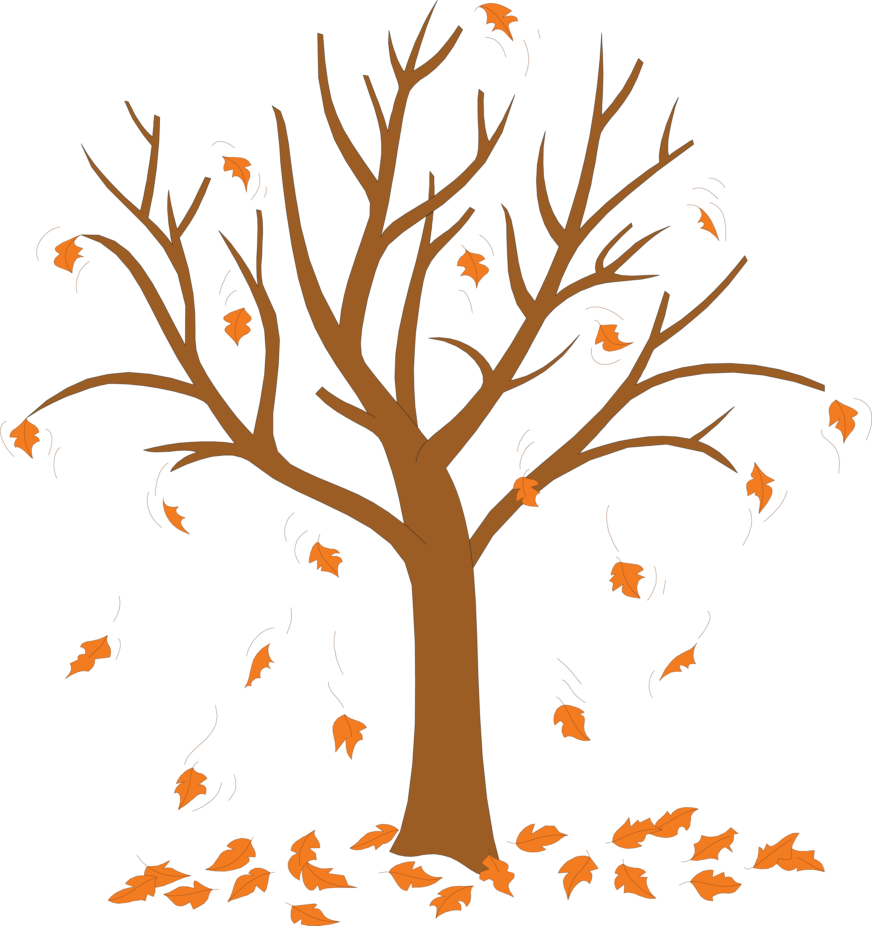 Leaves Falling Off Trees Clipart - (3035x3223) Png Clipart Download, image size:3035x3223
