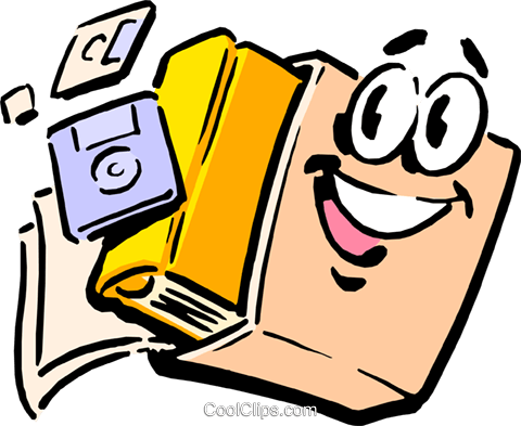 Fun Briefcase With Book And Diskettes Royalty Free - Documentatie (480x393)