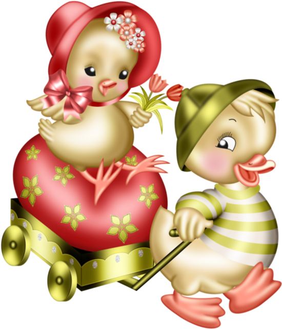 Niedliche Glückliche Ostern-küken Karte (600x664)