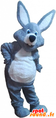 New Gray Rabbit Mascot And White Giant - White (300x400)