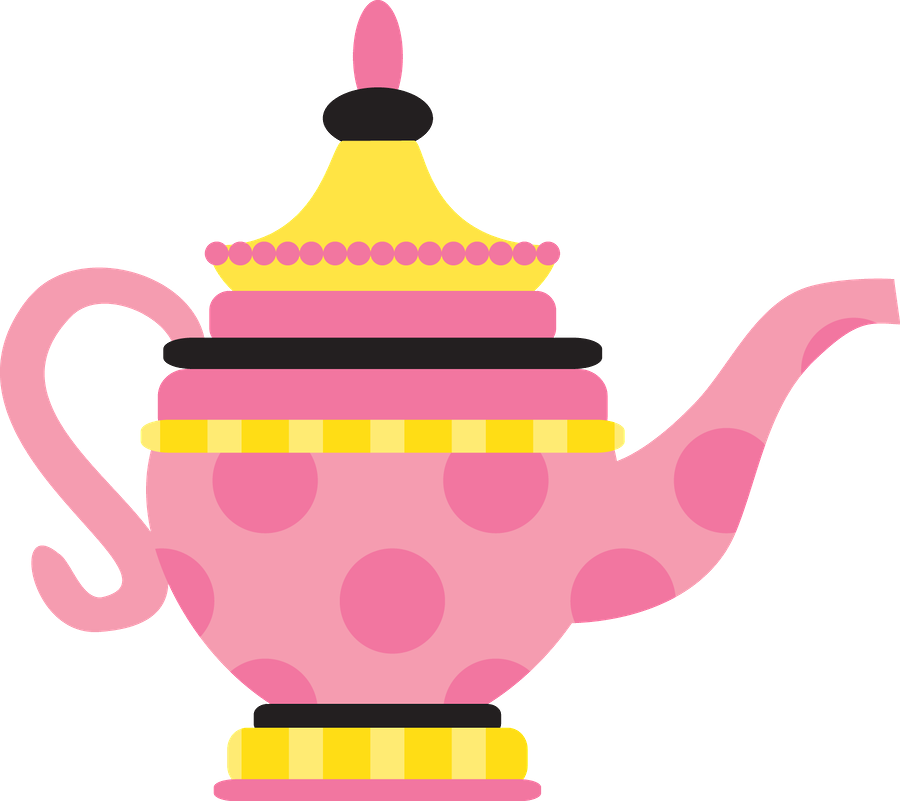 Shop Alice In Wonderland Pink Teapot Sticker Created - Tea Party Clip Art (900x801)