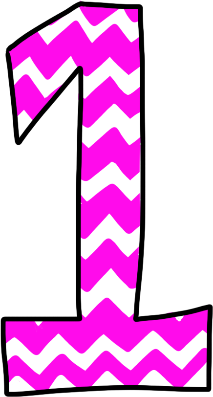 Number 1 Pink And White Polkadot Clip Art At Clker - Clip Art