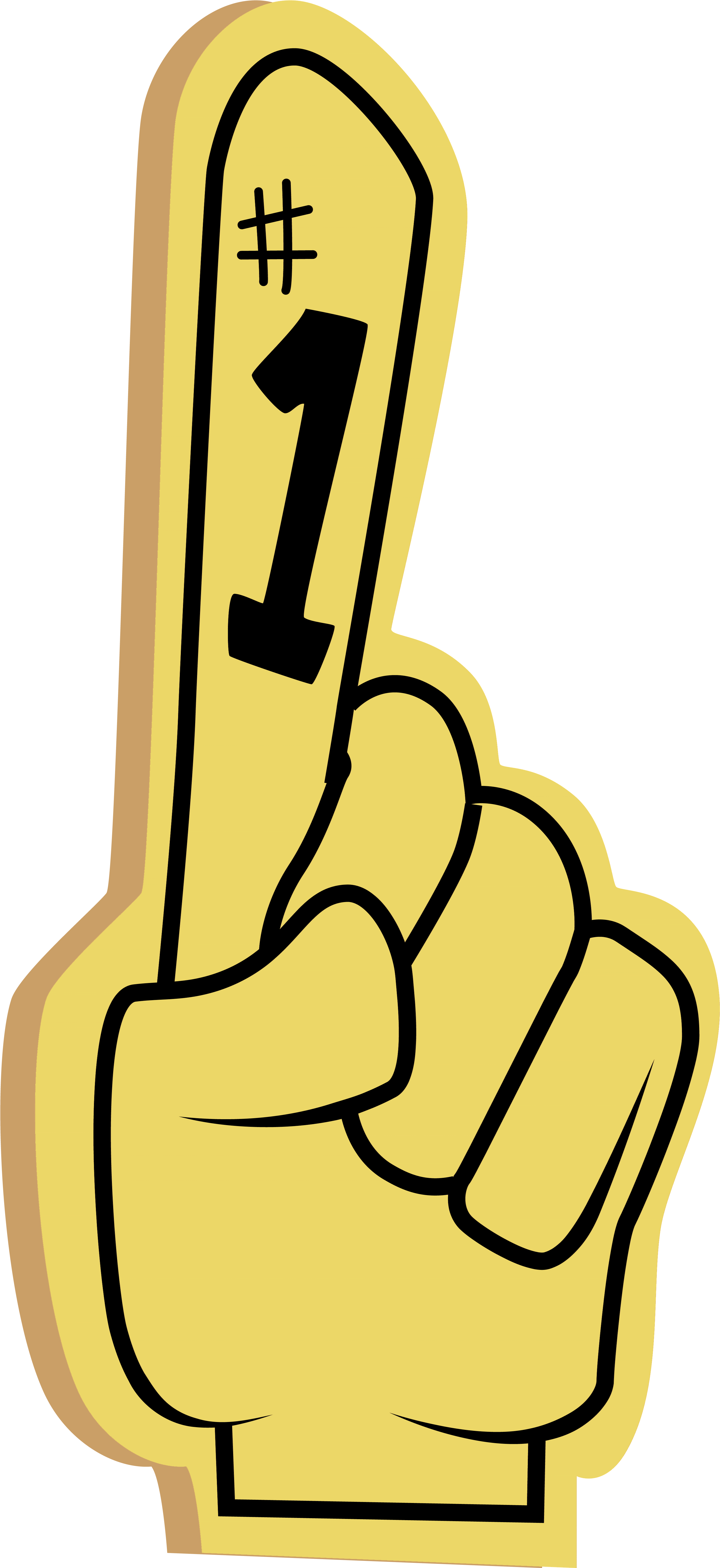 Number One Hand Clipart - Foam Hand (3000x6423)