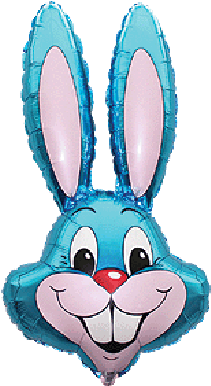 Micro Foil 14" Blue Rabbit - Airfill Only Blue Rabbit Balloon - Mylar Balloons Foil (400x388)
