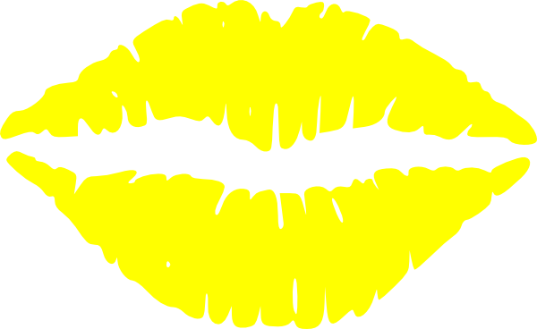 Yellow Lips Clipart - Lip Coloring Pages (600x368)