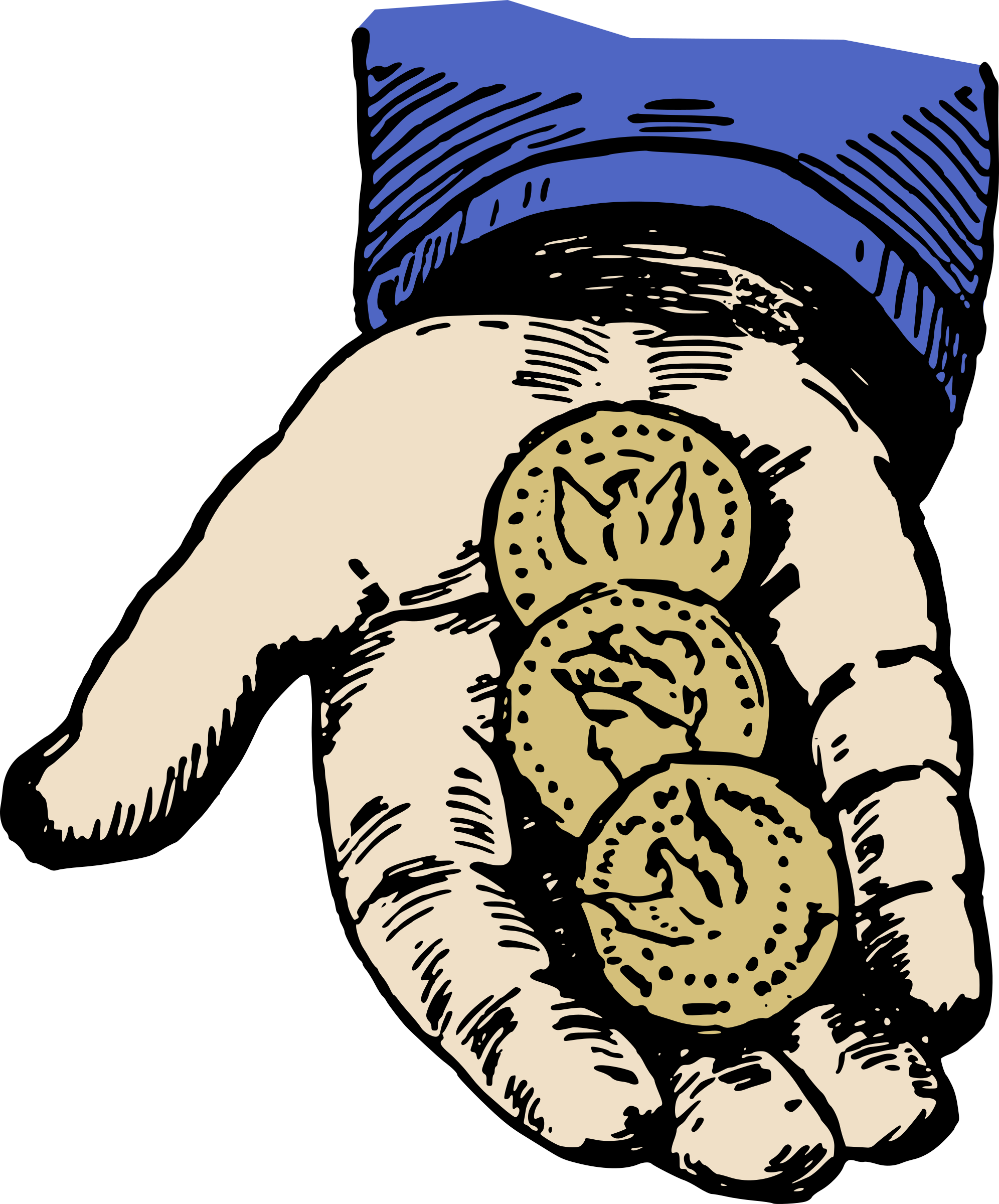 With Coins - Hand With Coins Clip Art (1992x2400)