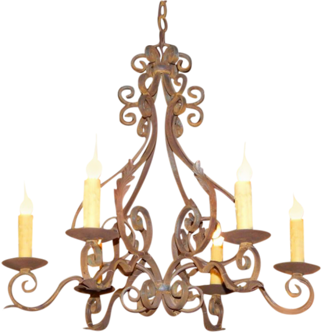 French Farmhouse Chandelier Iron Chandeliers Bevolo - Chandelier (728x1092)