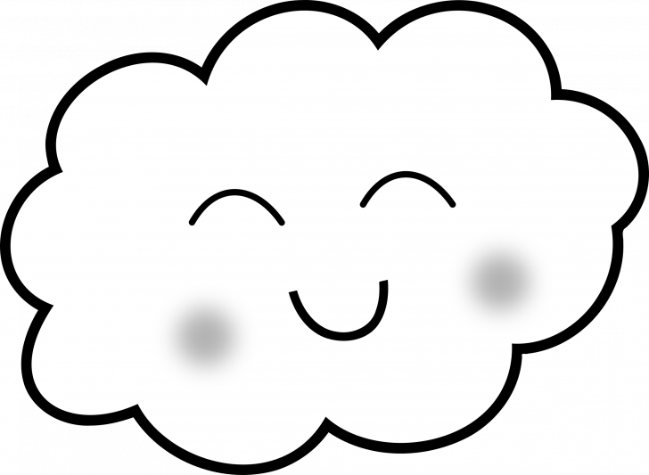 Clipart Happy Cloud Coloring Book Page Cartoons - Nube Animada Para  Colorear - (728x533) Png Clipart Download