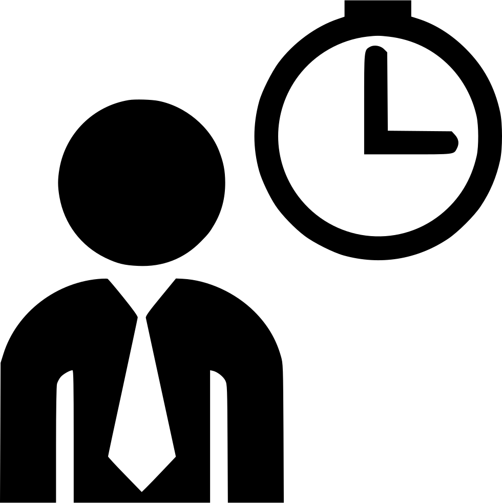 Executive Man Time Clock Hour Comments - Man Time Icon (980x982)