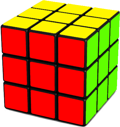 Pin Rubix Cube Clip Art - Solved Rubik's Cube Png (454x453)