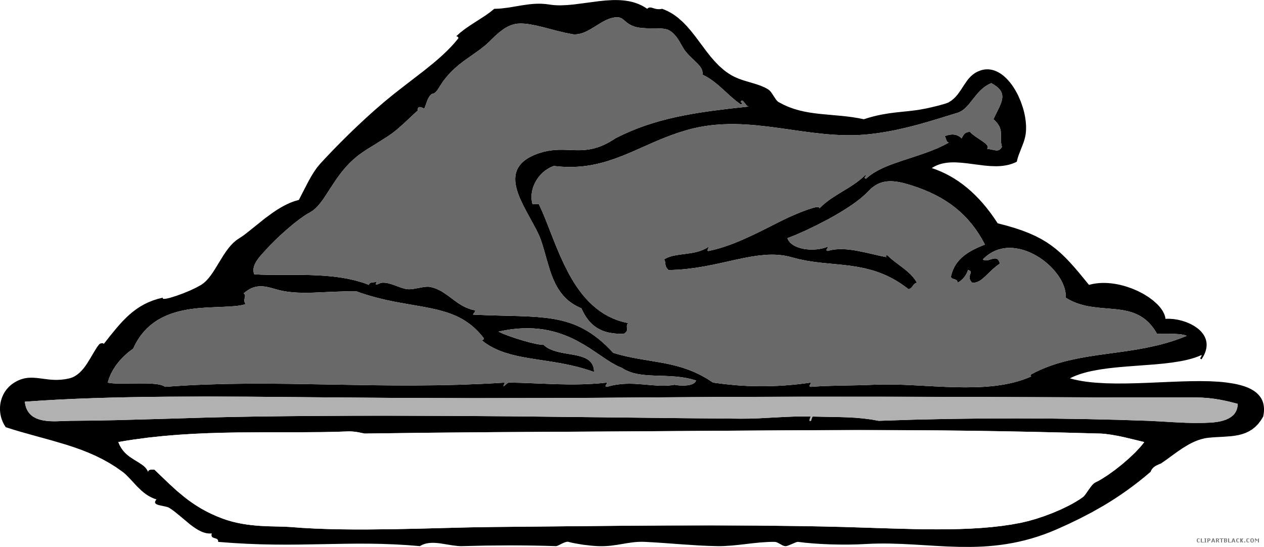 Turkey Platter Animal Free Black White Clipart Images - Turkey Pictures Clip Art (2500x1082)