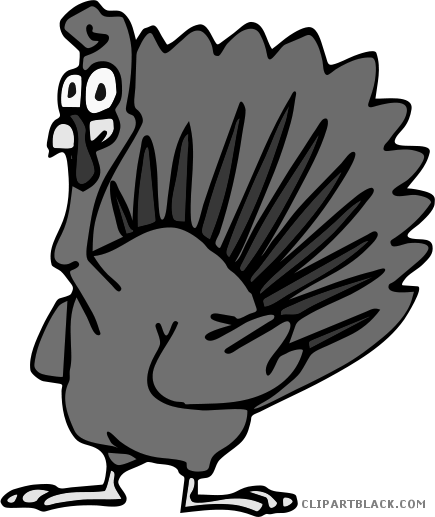 Cartoon Turkey Animal Free Black White Clipart Images - Dancing Turkey Animated Gif (435x517)