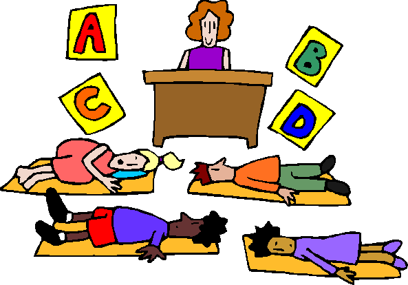 Preschool Quiet Time Clipart - Nap Time Clipart (593x414)