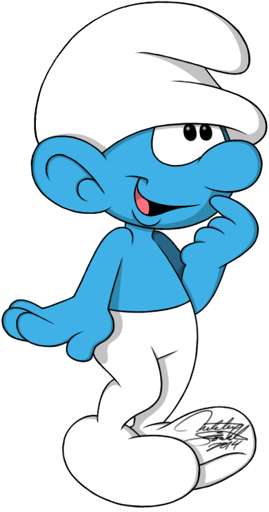 Smurfs Clipart Gullible - Smurfs Cartoon Clumsy (556x789)