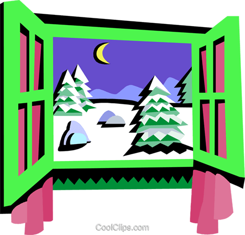 Window Frame, Winter Scene Royalty Free Vector Clip - Clip Art (480x460)