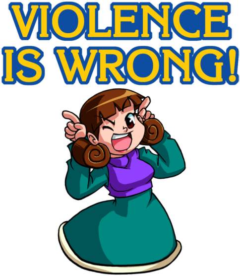 “ Mariko Sensei Says Violence Is Wrong - Cartoon (500x564)