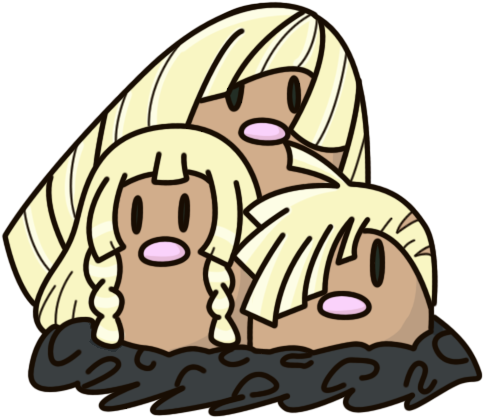 Black Hole Clipart Pokemon - Alolan Dugtrio (518x447)