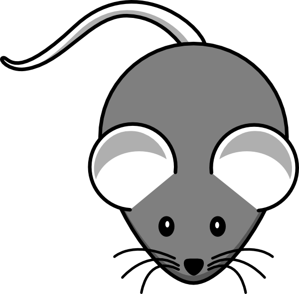 White Mouse Grey-body Clip Art At Clker - Raton Gris (600x591)