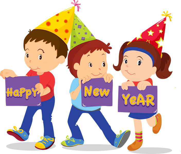 Happy New Year Clipart School - New Year Kids Clipart (704x600)