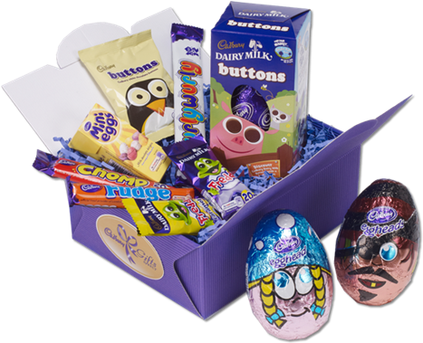 Perfect Kids Easter Hamper From Cadbury - Cadbury Dairy Milk Buttons Medium Egg - 4.5oz (128g) (470x412)