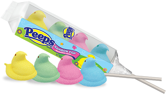Peeps Rainbow Pops Are Guaranteed To Stand Out In Any - Peeps Marshmallow Ghosts - 1.12 Oz Box (581x420)