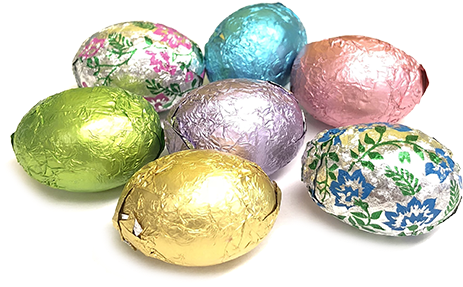 Niagara Foiled Solid Milk Chocolate Eggs - White Chocolate Eggs (500x500)