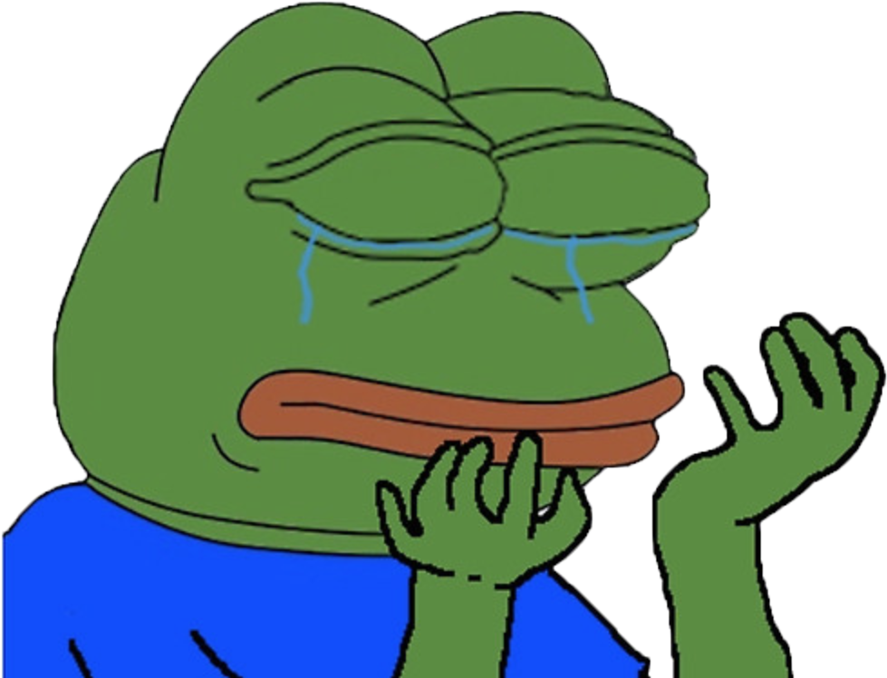 100% Sure Greek Will Be Late On His Comeback Stream - Pepe The Frog Crying (1600x948)