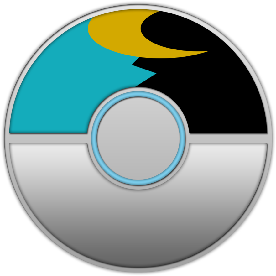 Moon Ball By Dswaj - Pokeball Moon Ball Png (894x894)