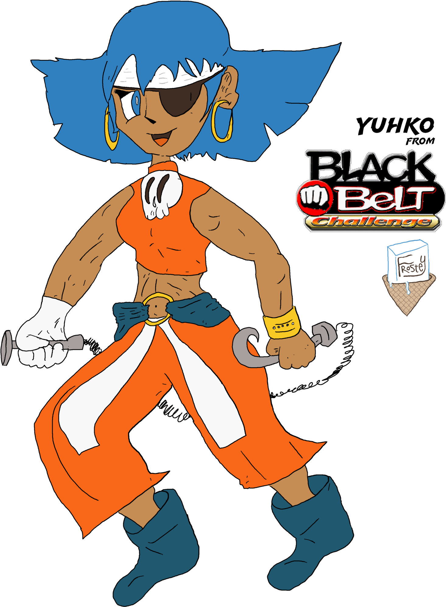 Yuhko From Black Belt Challenge By Snd-frostey - Gameboy Advanced Black Belt Challenge (1600x2081)