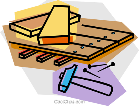 Lumber With Hammer And Nails Royalty Free Vector Clip - Lumber (480x366)
