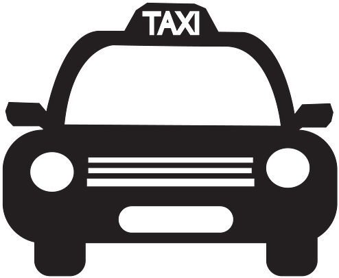 Taxi - Taxi Car In White And Black (500x422)