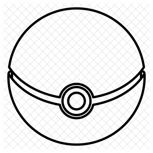 Pokemonball, Line, Ball, Pokemon, Cartoon Icon - Vegan (512x512)