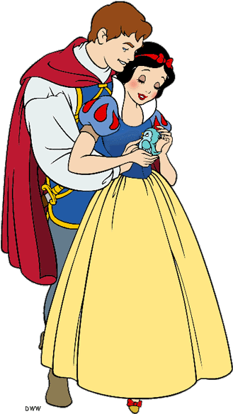 Snow White Clipart Snow White And The Se - Snow White And Prince Charming Clipart (344x616)