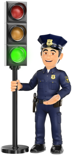 3d Police With A Traffic Light - Traffic Police In 3d (314x550)