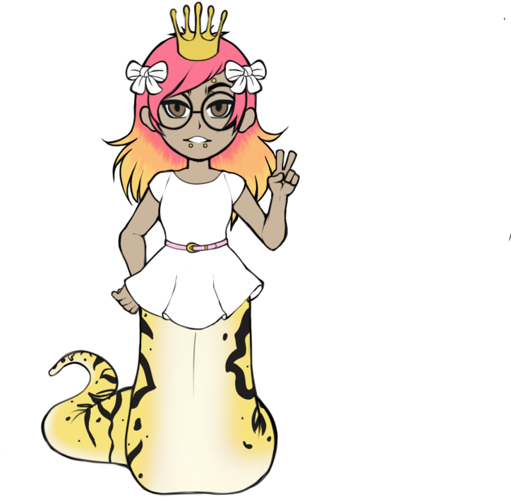 Pastel Spider Ball Python Naga Girl By Pessimisticsharkie - Cartoon (894x894)