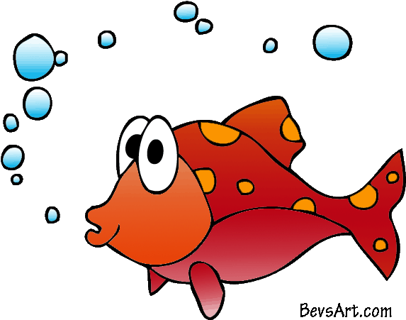 Fish With Bubbles Clipart (600x474)