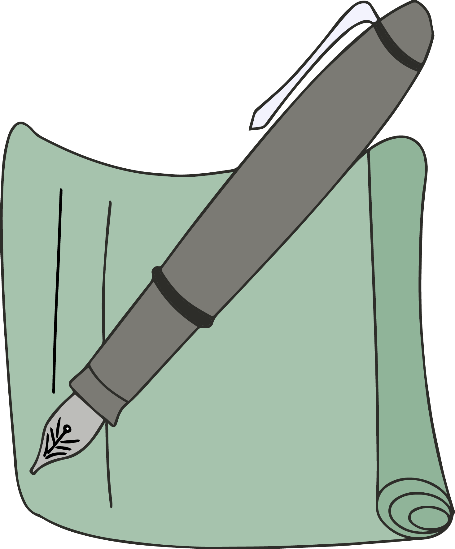 Calligraphy Pen And Paper Clipart Png - Calligraphy Pen And Paper Clipart Png (1469x1774)