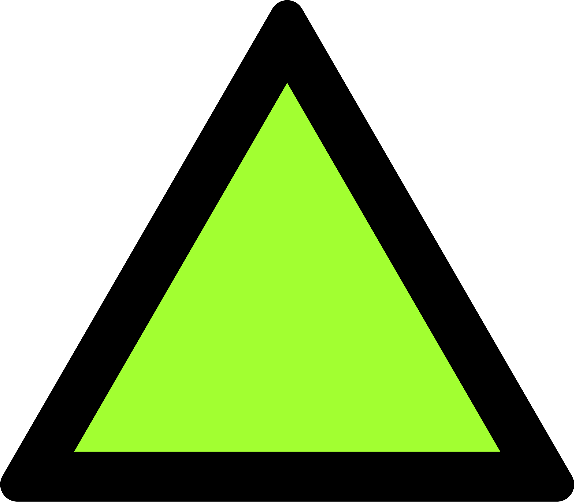 Triangle Warning Sign - Green Triangle Clip Art (2000x1750)
