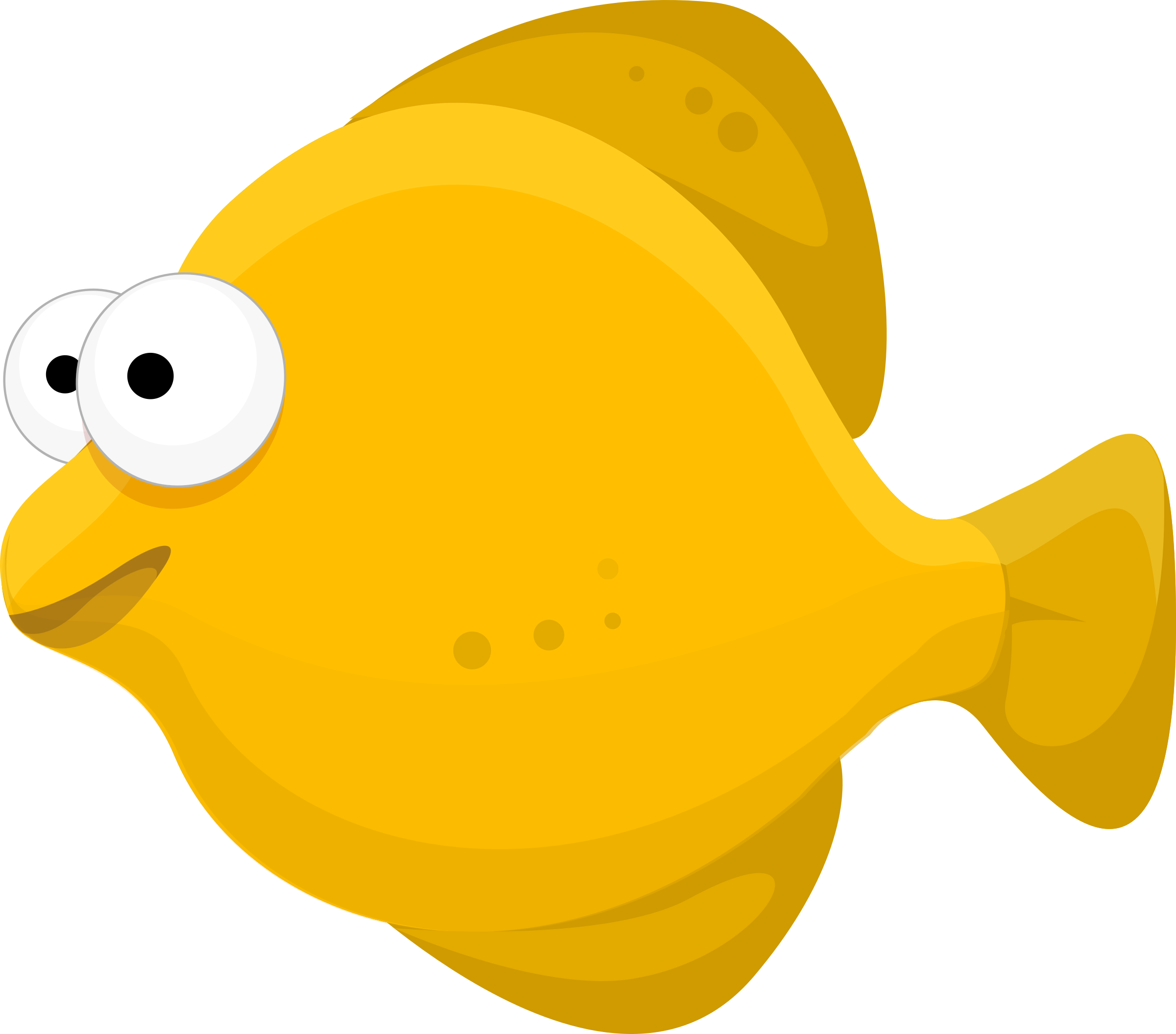Butterflyfish Clipart Fishing - Yellow Fish Cartoon (2400x2110)