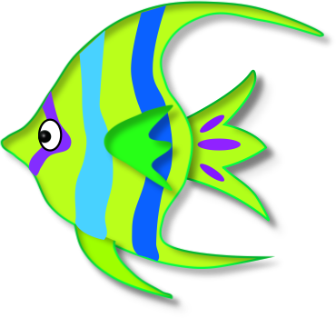 Butterflyfish Clipart Cartoon - Cute Angel Fish Clipart (370x350)