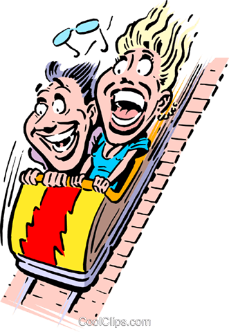 Cartoon Roller Coaster Royalty Free Vector Clip Art - People On A Roller Coaster Clipart (331x480)