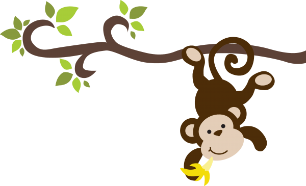 Cheeky Monkeys - Monkey On Branch Png (600x365)